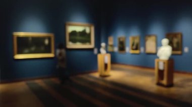 Bulanık müze içi, sanat tarihi ve kültür konsepti
