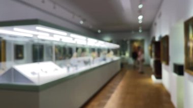 Bulanık müze içi, sanat tarihi ve kültür konsepti