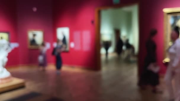 Galerie Musée Floue Intérieur Histoire Art Concept Culture — Video