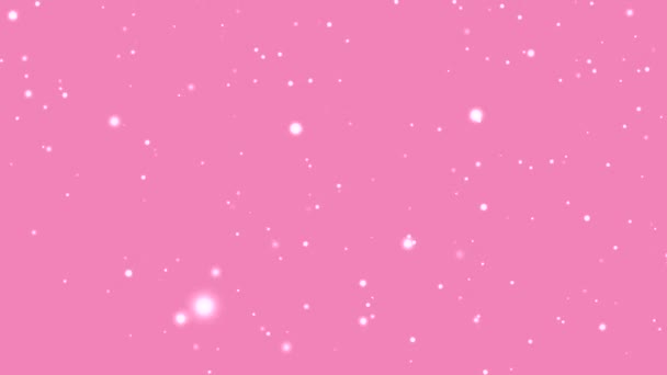 Snowing Snowflakes Pink Background Holiday Snow Design Christmas Background Concept — Stock Video