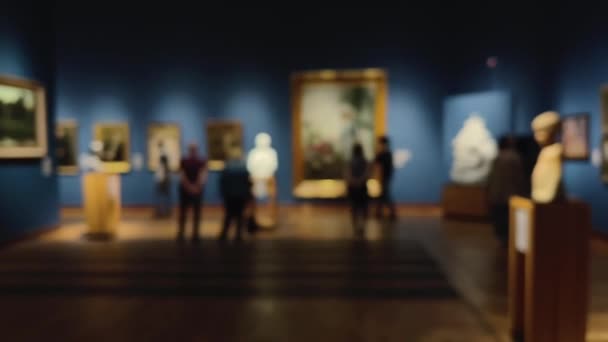 Розмитий Музей Галерея Інтер Історія Мистецтва Концепція Культури — стокове відео