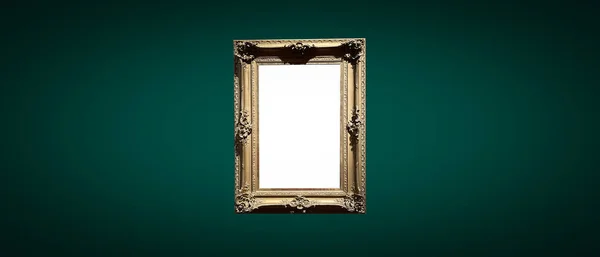 Antique Art Fair Gallery Frame Royal Green Wall Auction House — ストック写真