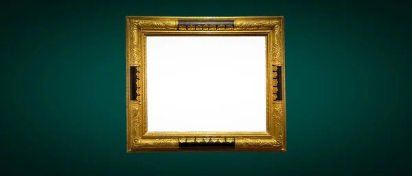 Antique Art Fair Gallery Frame Royal Green Wall Auction House — ストック写真