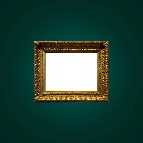 Antique Art Fair Gallery Frame Royal Green Wall Auction House — Stok fotoğraf