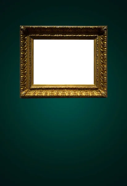 Antique Art Fair Gallery Frame Royal Green Wall Auction House — ストック写真