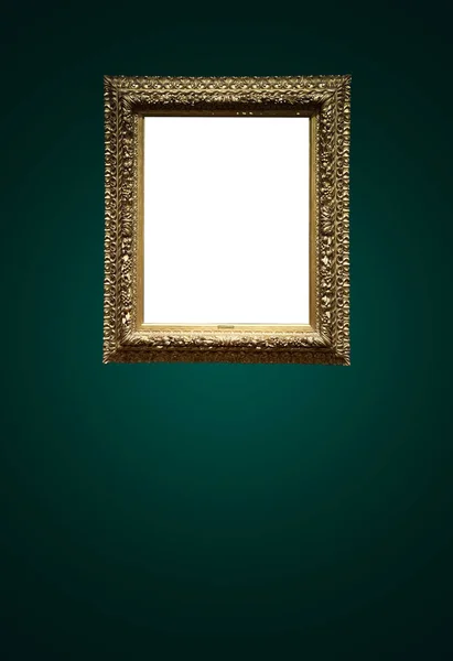 Antique Art Fair Gallery Frame Royal Green Wall Auction House — Zdjęcie stockowe