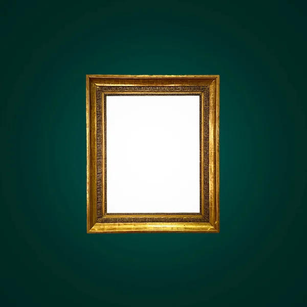 Antique Art Fair Gallery Frame Royal Green Wall Auction House — Stock Photo, Image