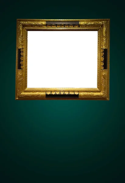 Antique Art Fair Gallery Frame Royal Green Wall Auction House — Foto Stock