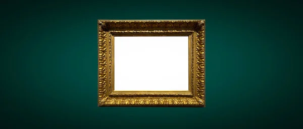 Antique Art Fair Gallery Frame Royal Green Wall Auction House — Stock Fotó