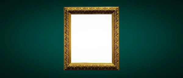 Antique Art Fair Gallery Frame Royal Green Wall Auction House — Stock Photo, Image