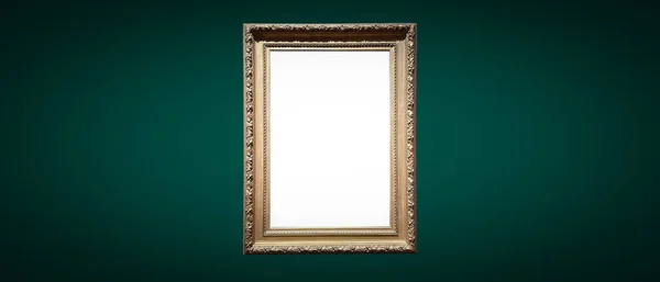 Antique Art Fair Gallery Frame Royal Green Wall Auction House — Stock Photo, Image