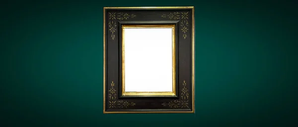 Antique Art Fair Gallery Frame Royal Green Wall Auction House — ストック写真