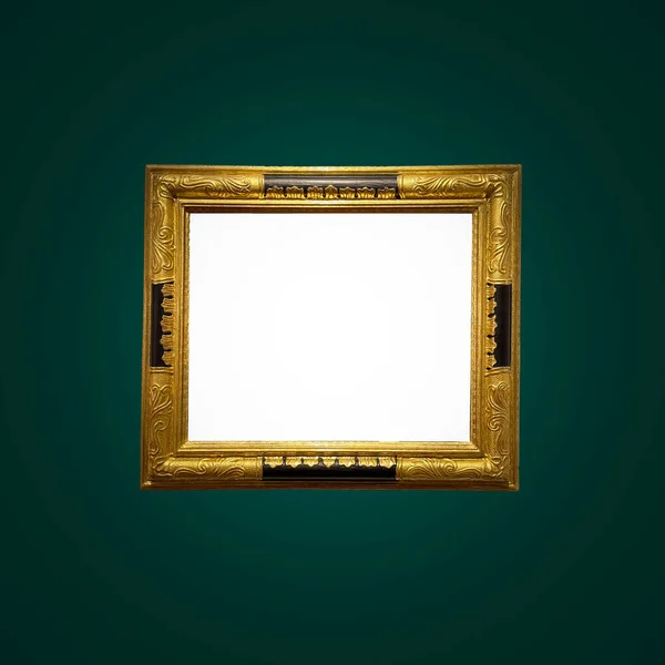 Antique Art Fair Gallery Frame Royal Green Wall Auction House — Stock Photo, Image