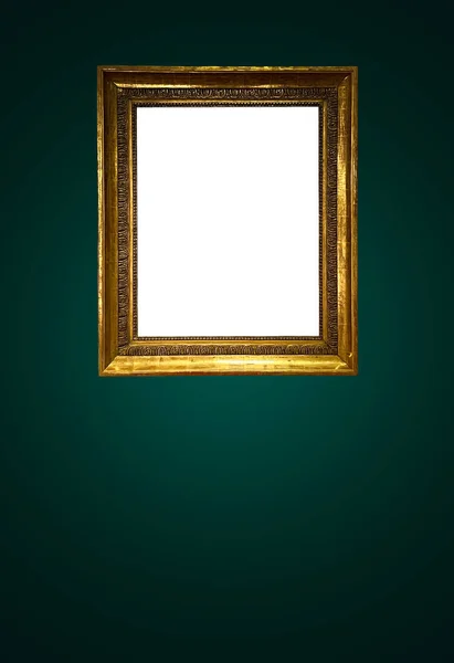 Antique Art Fair Gallery Frame Royal Green Wall Auction House — Foto Stock