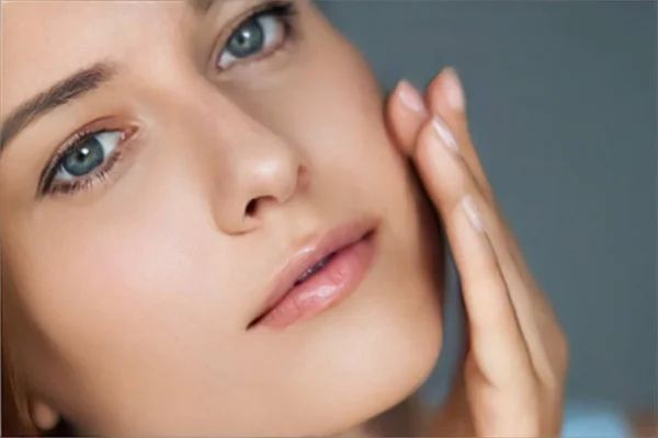 Beauty Makeup Skincare Cosmetics Model Face Portrait Beautiful Woman Natural — Zdjęcie stockowe
