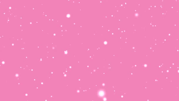 Nieve Copos Nieve Sobre Fondo Rosa Diseño Nieve Navideña Concepto — Vídeos de Stock