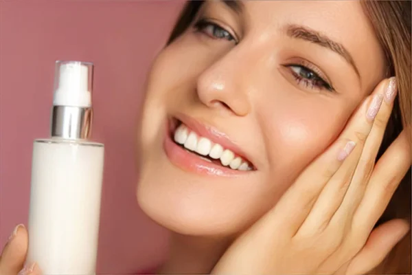 Beauty Makeup Skincare Cosmetics Model Face Portrait Woman Skin Care — Photo