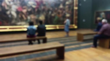 Bulanık müze içi, sanat tarihi ve kültür konsepti