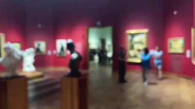 Bulanık müze içi, sanat tarihi ve kültür konsepti