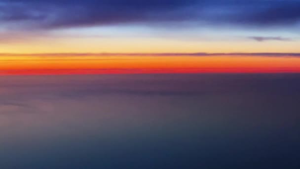 空中日落天空的海景 航空旅行和自然的概念 — 图库视频影像