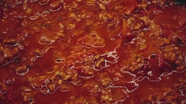 Matlagning Bolognese Sås Mat Och Recept Koncept — Stockvideo