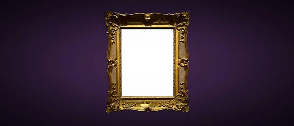 Antique Art Fair Gallery Frame Royal Purple Wall Auction House — Fotografia de Stock