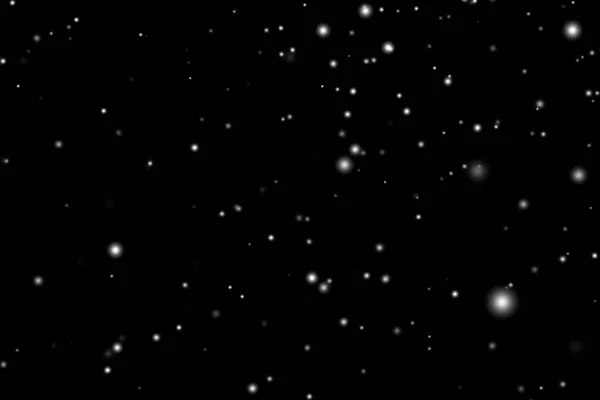 White Snow Overlay Layer Black Background Snowflakes Bokeh Snowfall Christmas — Foto Stock