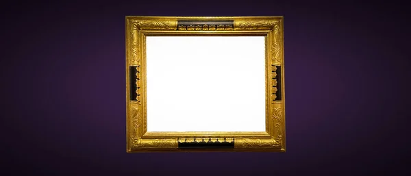 Antique Art Fair Gallery Frame Royal Purple Wall Auction House — Fotografia de Stock