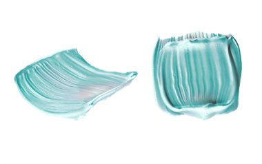 Pastel nane şekeri, cilt bakımı ve makyaj malzemesi örneği dokusu beyaz arka planda izole edilmiş, makyaj lekesi, krem makyaj macunu lekesi veya boya fırçası darbesi yakın çekim