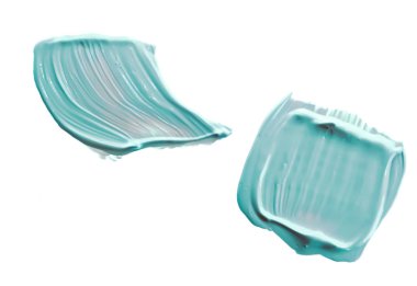 Pastel nane şekeri, cilt bakımı ve makyaj malzemesi örneği dokusu beyaz arka planda izole edilmiş, makyaj lekesi, krem makyaj macunu lekesi veya boya fırçası darbesi yakın çekim