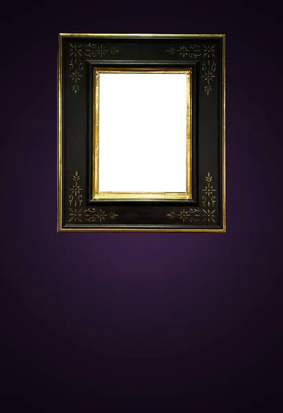 Antique Art Fair Gallery Frame Royal Purple Wall Auction House — Foto de Stock