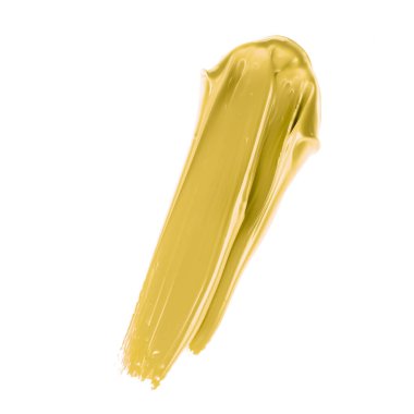 Pastel altın güzellik kumaşı, cilt bakımı ve makyaj malzemesi örneği dokusu beyaz arka planda izole edilmiş, makyaj lekesi, krem kozmetik lekesi veya boya fırçası darbesi yakın çekim