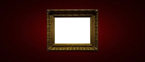 Antique Art Fair Gallery Frame Royal Red Wall Auction House — стоковое фото