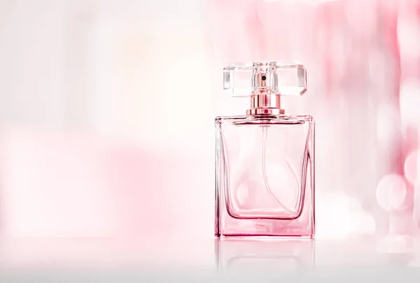 Perfume Bottle Glamour Background Floral Feminine Scent Fragrance Eau Parfum — Stock Photo, Image
