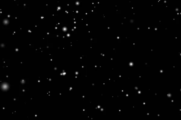 White Snow Overlay Layer Black Background Snowflakes Bokeh Snowfall Christmas — Foto Stock