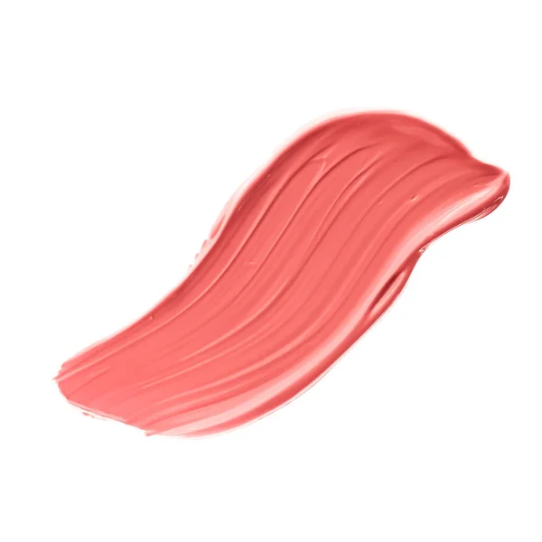 Pastel Coral Beauty Swatch Skincare Makeup Cosmetic Product Sample Texture — Stock Photo, Image