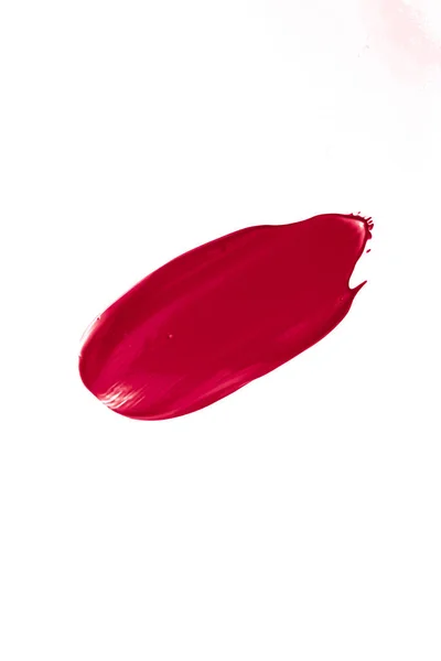 Red Beauty Swatch Skincare Makeup Cosmetic Product Sample Texture Isolated — ストック写真
