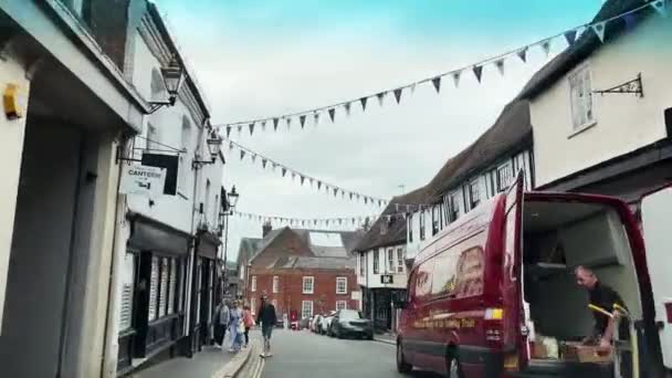 Albans Hertfordshire England June 2022 Driving Beautiful English Town Centre — Video