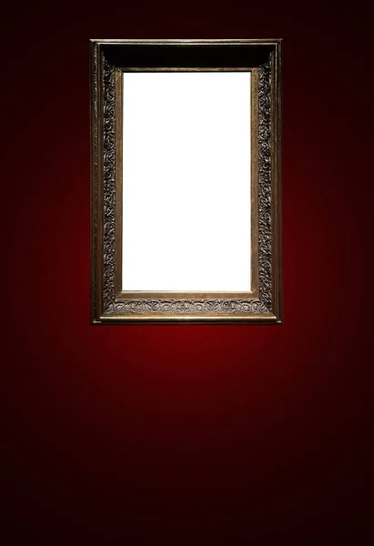 Antique Art Fair Gallery Frame Royal Red Wall Auction House — Φωτογραφία Αρχείου