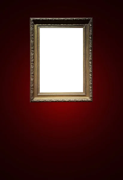 Antique Art Fair Gallery Frame Royal Red Wall Auction House — 图库照片