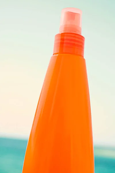Suntan Lotion Spf Protection Skin Care Sun Tan Bottle Beach — Stock fotografie