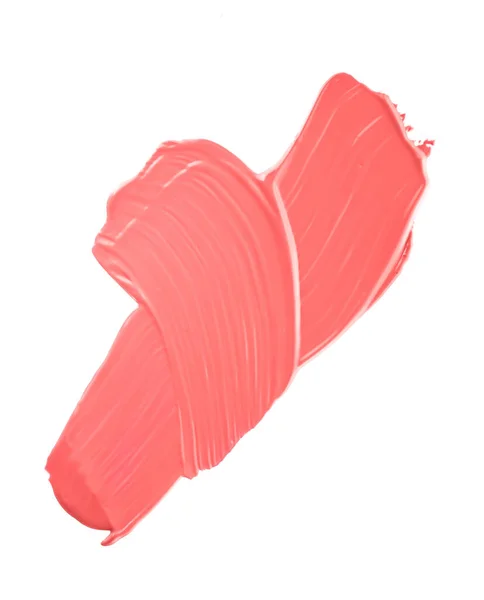 Pastel Coral Beauty Swatch Skincare Makeup Cosmetic Product Sample Texture — Stok fotoğraf
