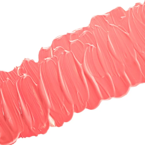 Pastel Mercan Güzellik Örneği Cilt Bakımı Makyaj Malzemesi Dokusu Beyaz — Stok fotoğraf