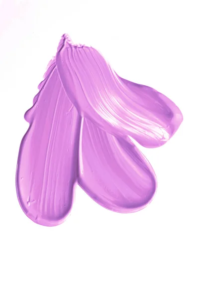 Pastelowe Fioletowe Kosmetyki Pielęgnacja Skóry Makijaż Kosmetyka Próbka Tekstury Izolowane — Zdjęcie stockowe