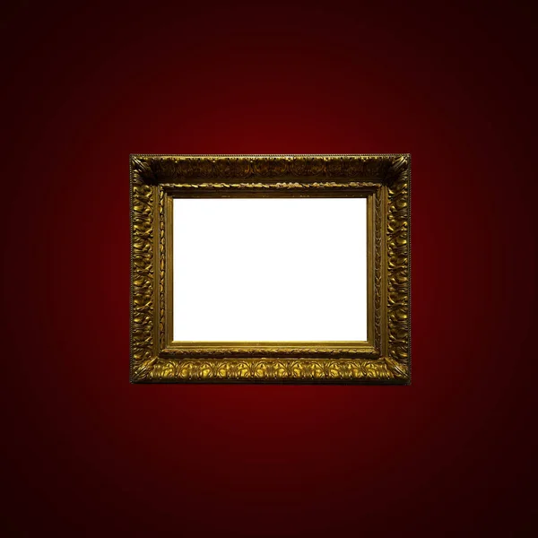 Antique Art Fair Gallery Frame Royal Red Wall Auction House — Φωτογραφία Αρχείου