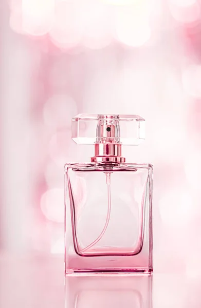 Perfume Bottle Glamour Background Floral Feminine Scent Fragrance Eau Parfum — 图库照片