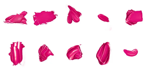 Розовые Образцы Красоты Кожа Макияж Образец Текстуры Косметического Продукта Изолированы — стоковое фото