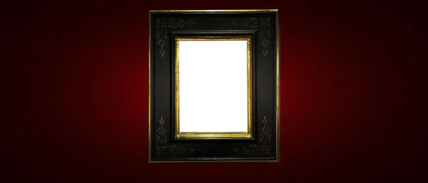 Antique Art Fair Gallery Frame Royal Red Wall Auction House — ストック写真