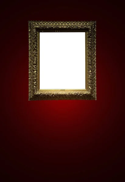 Antique Art Fair Gallery Frame Royal Red Wall Auction House — Φωτογραφία Αρχείου