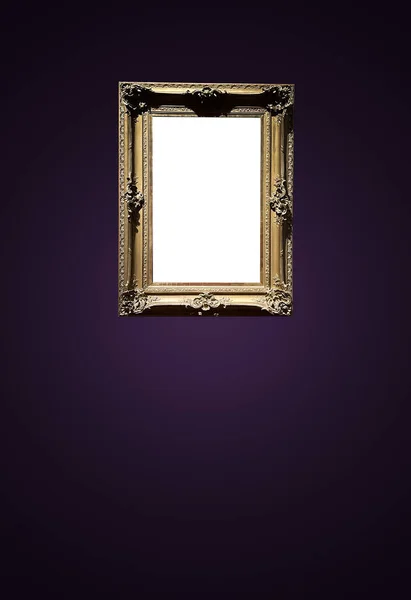 Antique Art Fair Gallery Frame Royal Purple Wall Auction House — Φωτογραφία Αρχείου